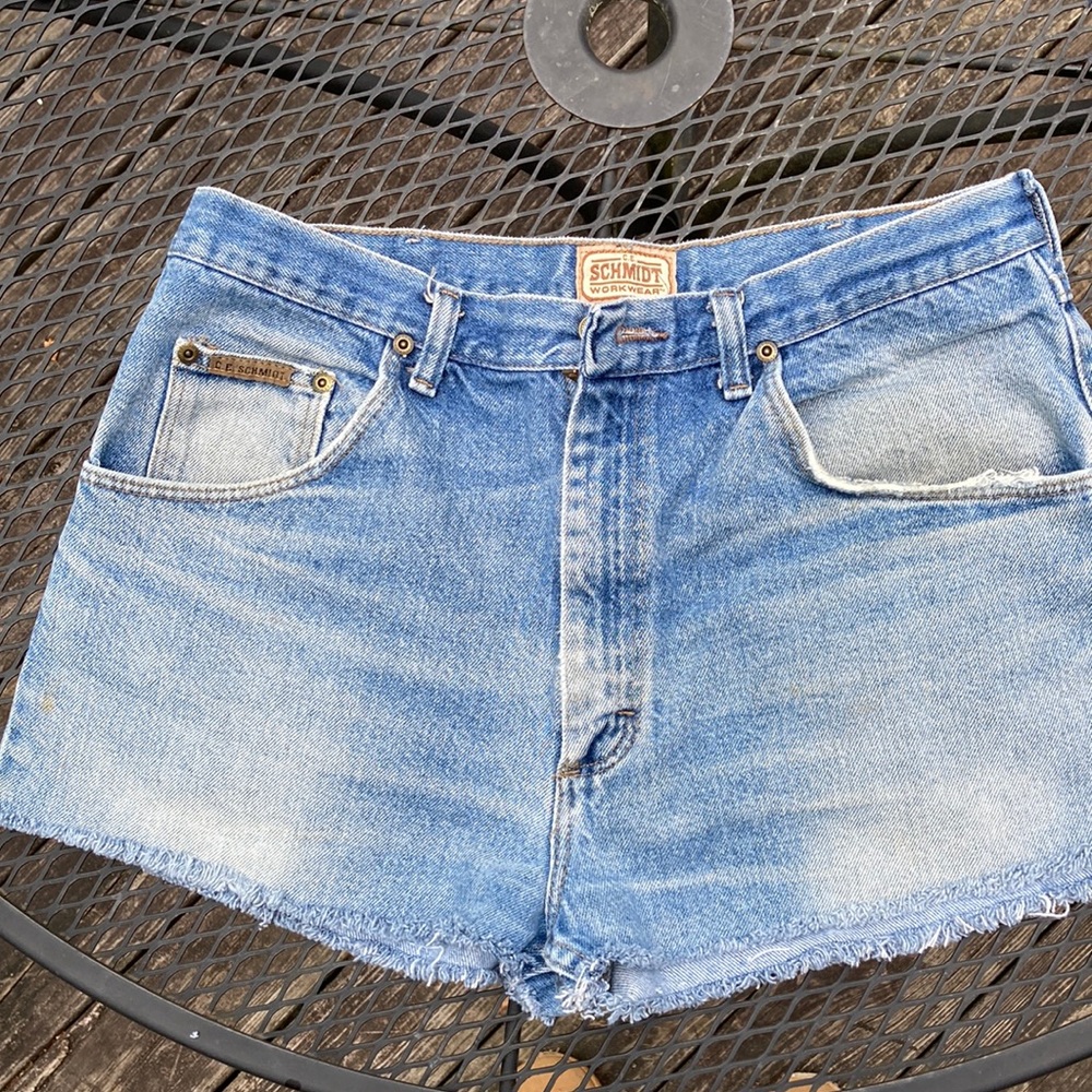 Schmidt Denim Frayed Distressed Cutoff Shorts mens 34